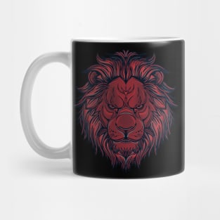 Red lion head with grey highlights Mug